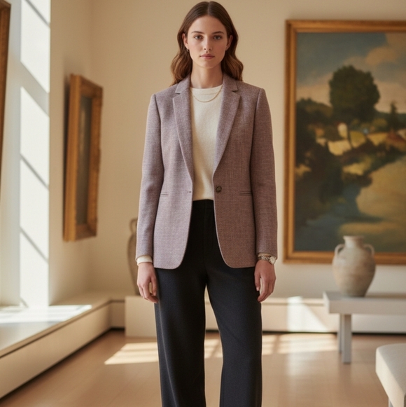 NWT ​J. Crew Parke Blazer Size 6 Moon British Wool Tweed Pink/Gray Jacket! - Picture 2 of 16